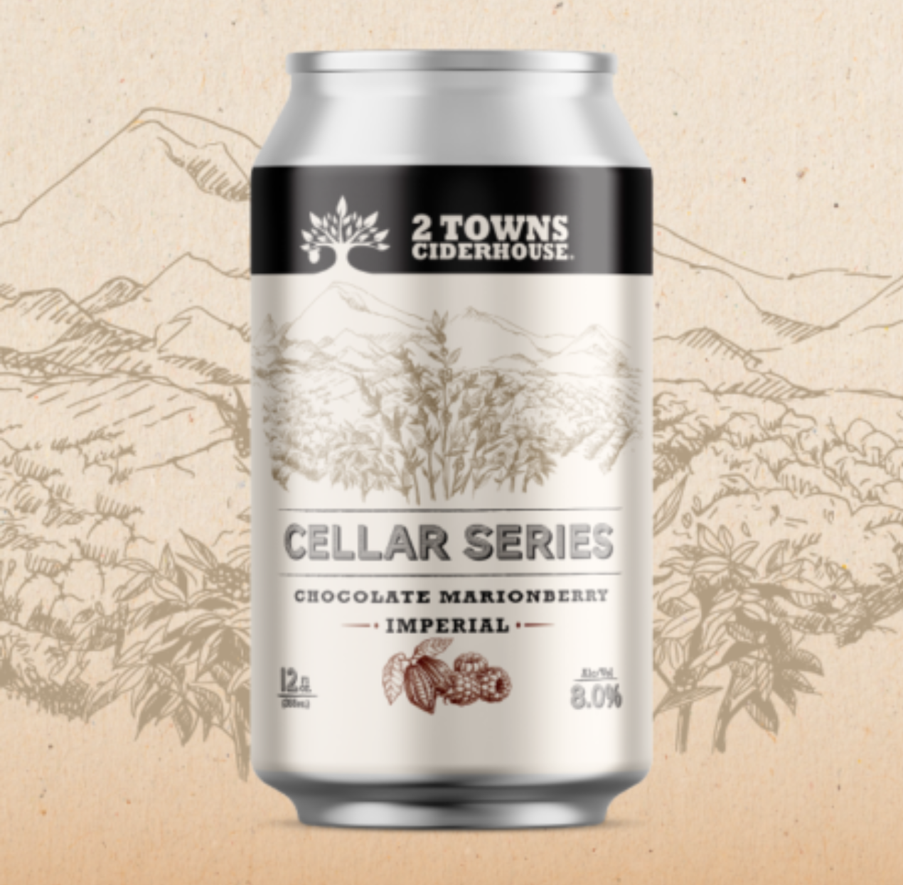COLLABORATION WITH 2 TOWNS CIDERHOUSE: IRRESISTIBLY SILKY AND SEDUCTIVE CELLAR SERIES IMPERIAL CHOCOLATE MARIONBERRY